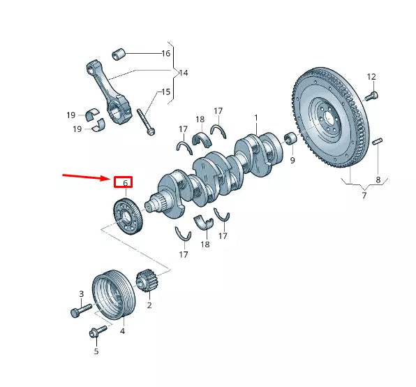 NEW VW TRANSPORTER VI T6 TOOTHED BELT PULLEY 04L105263F