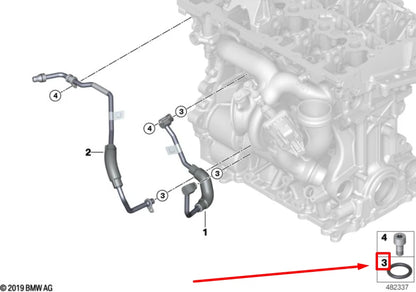 NEW BMW X3 G01 OIL INLET TUBE O-RING 7610049 11537610049 ORIGINAL