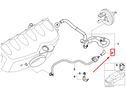 new bmw 3 e46 air shut off valve elbow hose 7831460 11617831460 original