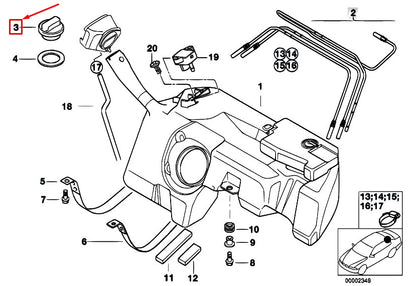 NEW BMW Z3 E36 COUPE ROADSTER FUEL TANK FILER CAP 16116756771 ORIGINAL