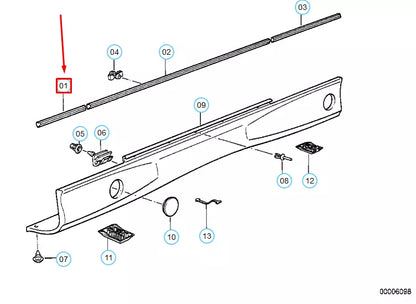 NEW BMW 8 E31 FRONT RIGHT FENDER MOULDING 51138108372 ORIGINAL