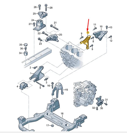 NEW VW TRANSPORTER VI T6 ENGINE BRACKET 03N199357B