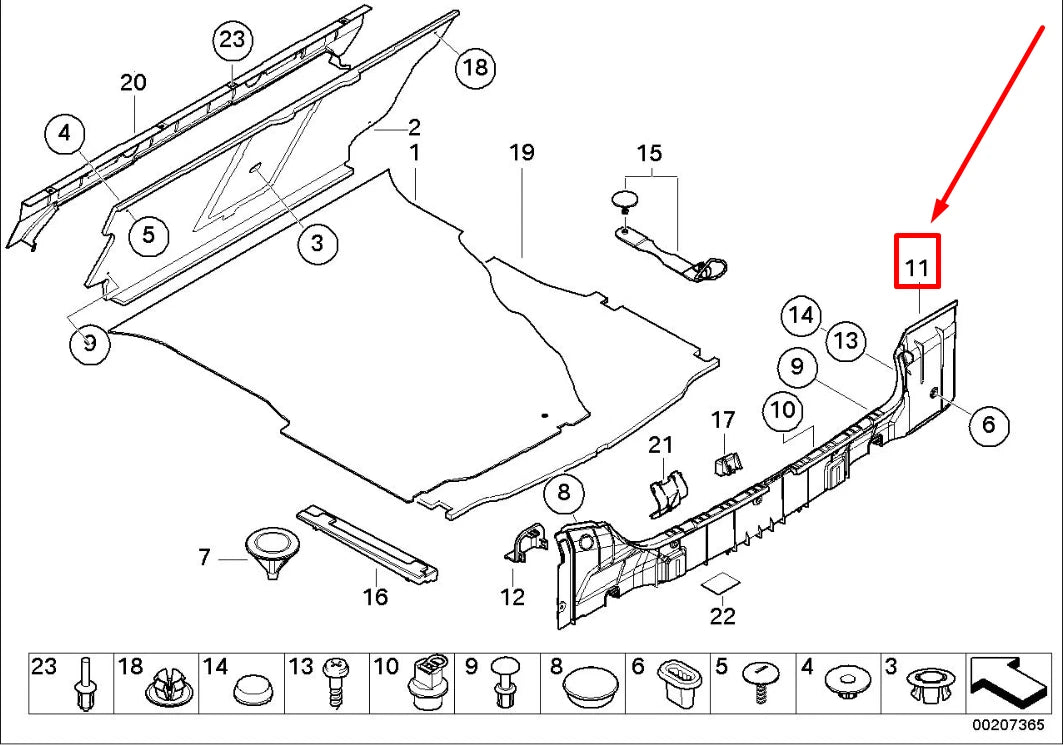 NEW BMW 3 E46 REAR TRUNK TRIM PANEL COVER 8193800 51478193800 ORIGINAL
