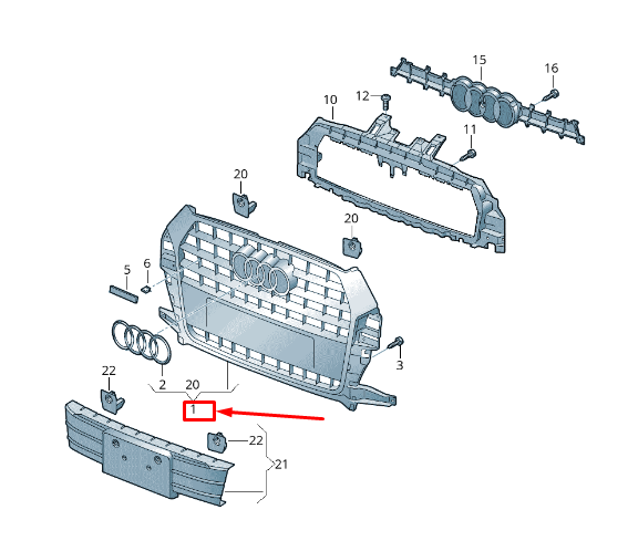 new audi q3 8u radiator grille 8u0853651salz 8u0853651s alz original