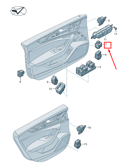 new audi e-tron ge exterior mirror adjustment switch 4n0959565a original