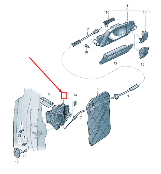 new audi q7 4l front left door lock rhd 3c2837015b original