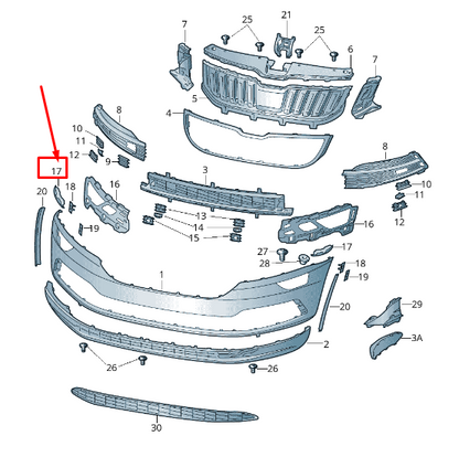 new skoda karoq nu front right bumper guide profile 57a807184 original