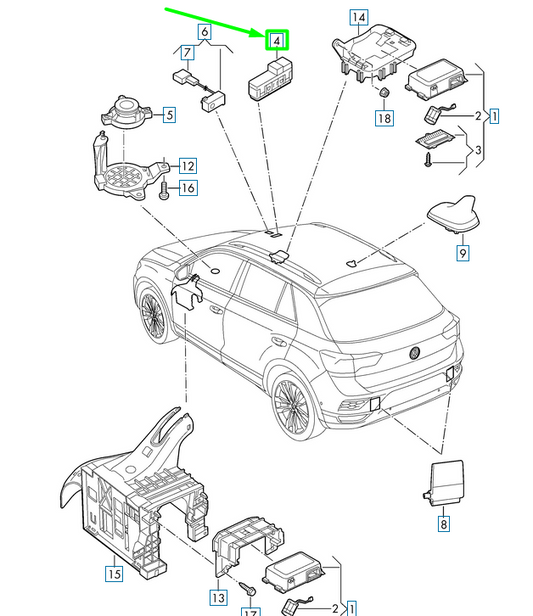 new vw passat b8 3g online service overhead switches 5gm035624qjc original