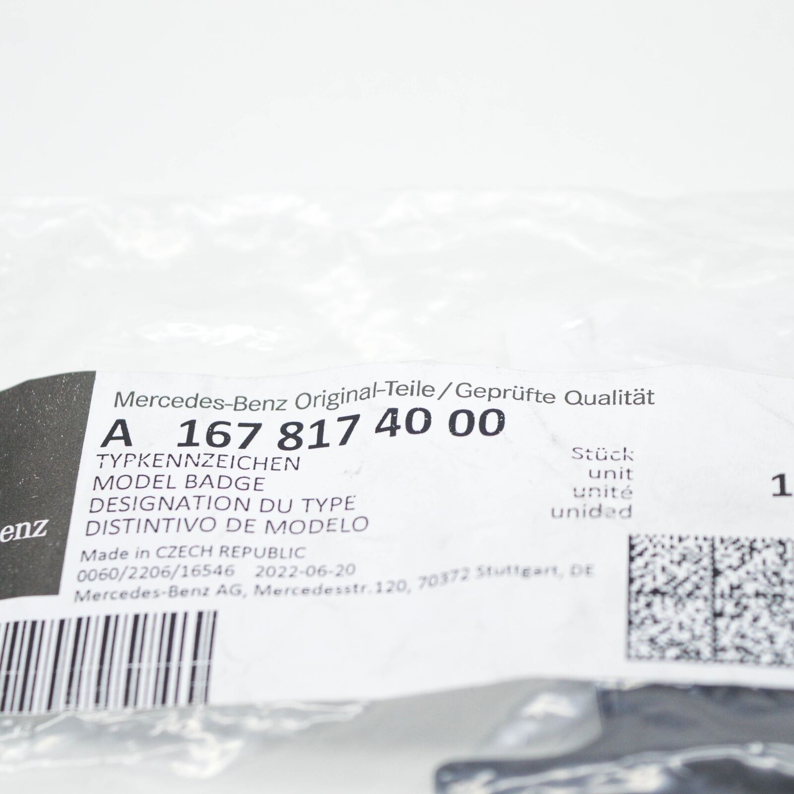 NEW MERCEDES-BENZ GLE W167 FRONT RADIATOR GRILLE AMG BADGE A1678174000 ORIGINAL