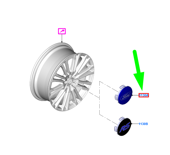 new ford focus c346 mk3 wheel hub cover cap 1pcs 5359830 fr3v-1003-ab original