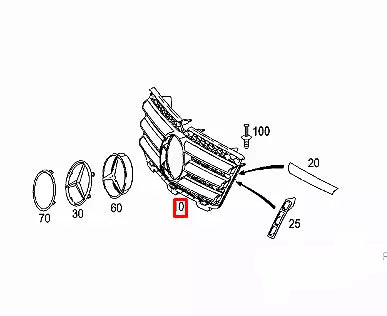 NEW MB M W164 FRONT BUMPER CENTER RADIATOR GRILLE A16488001859776 ORIGINAL