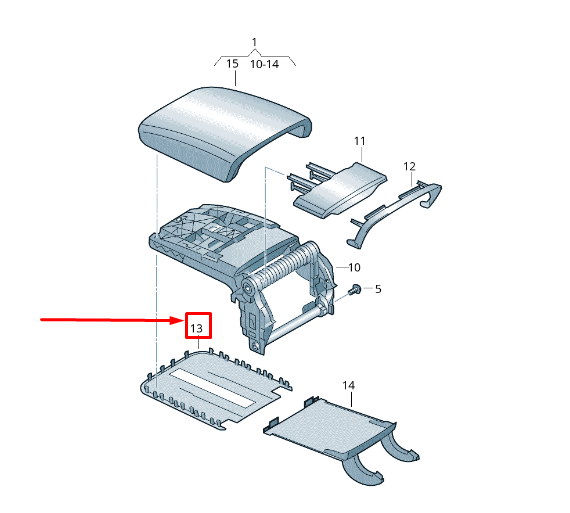 new vw eos 1f rear lower armrest cover 1k0864249c 9b9 1k0864249c9b9 original