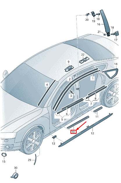 NEW AUDI A7 SPORTBACK 4G FRONT RIGHT SILL TRIM STRIP 4G8853374A9B9