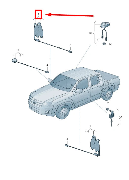 NEW VW AMAROK 2H, S1B WING MIRROR AANTENNA MODULE 2H0035532A