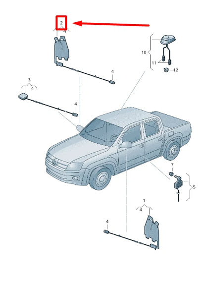 NEW VW AMAROK 2H, S1B WING MIRROR AANTENNA MODULE 2H0035532A