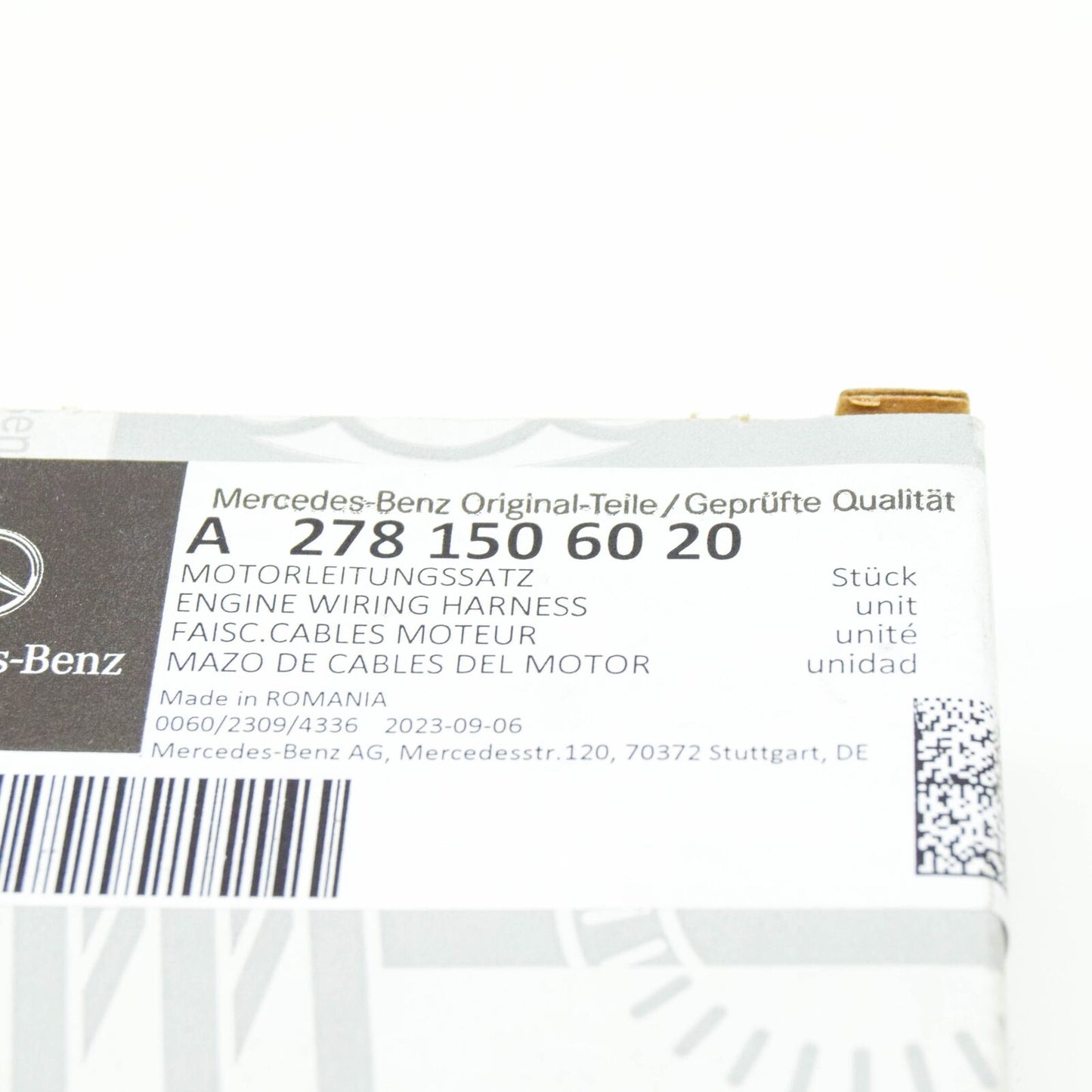 NEW MERCEDES-BENZ S W221 ENGINE PRESSURE SENSOR WIRING A2781506020 ORIGINAL