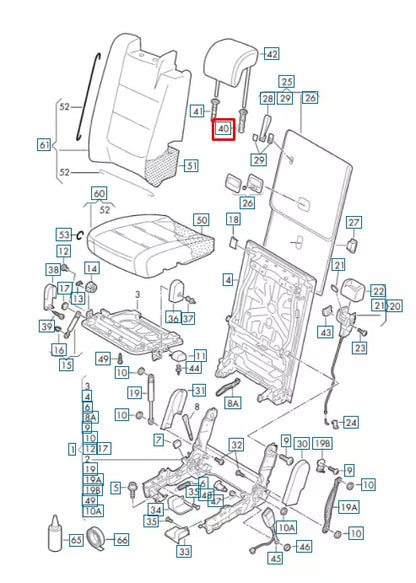 NEW VOLKSWAGEN SHARAN 7N ADJUSTABLE HEADREST GUIDE 1K0881920AD82V ORIGINAL