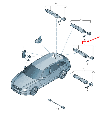 new audi a6 avant c7 left lower antenna amplifier 4g9035225c original