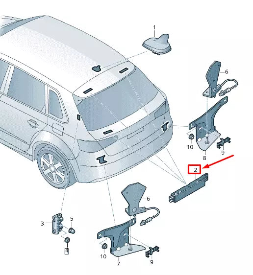 NEW AUDI RS3 LEFT UPPER ANTENNA AMPLIFIER 8V4035225A