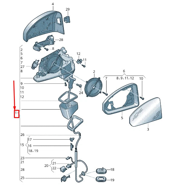 NEW AUDI A4 AVANT B9 FRONT RIGHT SIDE WING MIRROR LHD 8W1857410AG9B9 ORIGINAL