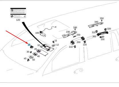 NEW MERCEDES-BENZ GLE W167 SUN VISOR COUNTER BEARING A09981014129051 ORIGINAL