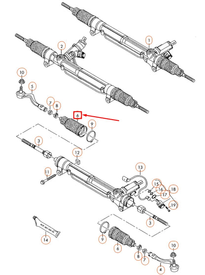 NEW AUDI A4 B8 FRONT AXLE STEERING RACK BOOT 8K0422831 ORIGINAL