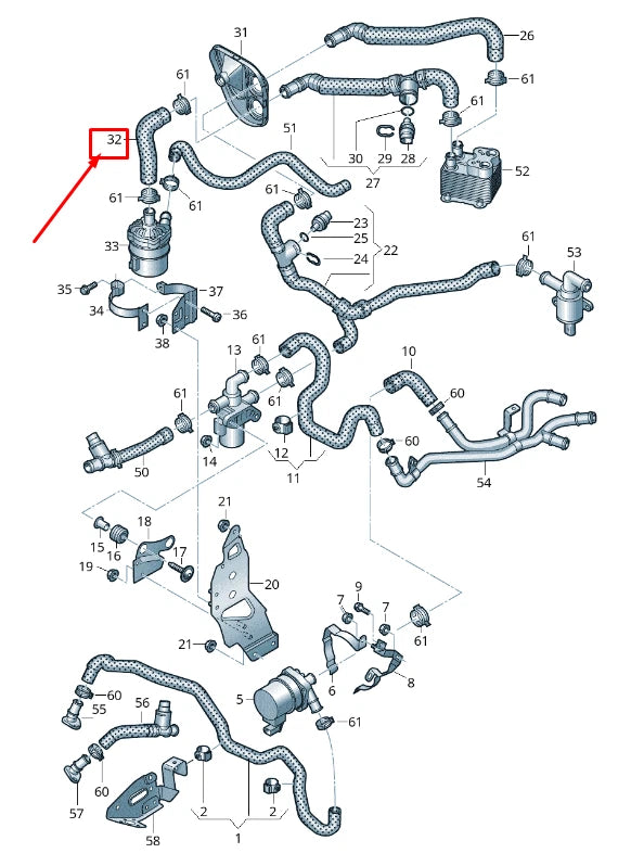 NEW AUDI Q7 4M ENGINE COOLANT HOSE 4M0121545E