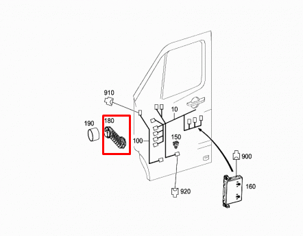NEW MB SPRINTER 906 FRONT DOOR RUBBER WIRING GAITER HOSE A0009971151 ORIGINAL