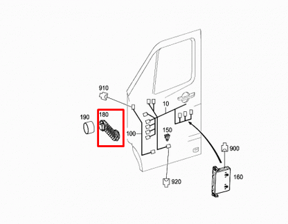 NEW MB SPRINTER 906 FRONT DOOR RUBBER WIRING GAITER HOSE A0009971151 ORIGINAL