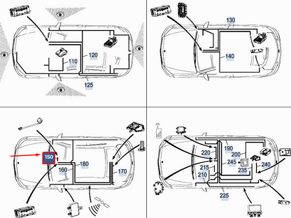 new mercedes-benz c coupe c205 bluetooth antenna harness a2055409170 original