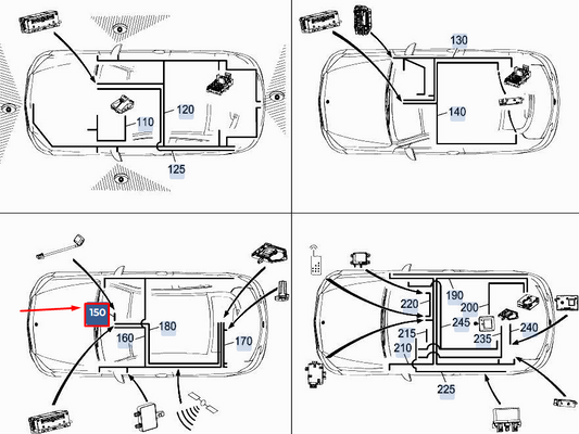new mercedes-benz c coupe c205 bluetooth antenna harness a2055409170 original