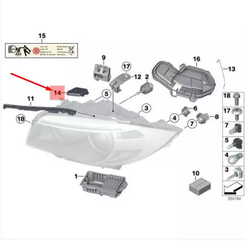 NEW BMW 1 COUPE E82 LEFT HEADLIGHT COVER 63117046373 ORIGINAL