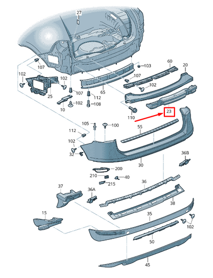 new vw touareg 7p rear bumper foam filler piece 7p6807256e original