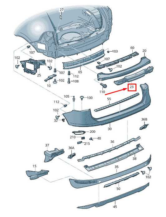 new vw touareg 7p rear bumper foam filler piece 7p6807256e original