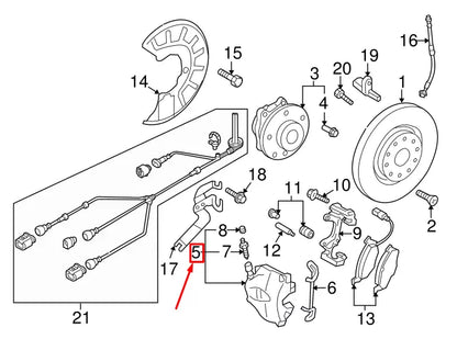 NEW AUDI Q3 8U FRONT LEFT BRAKE CALIPER 5N0615123 ORIGINAL