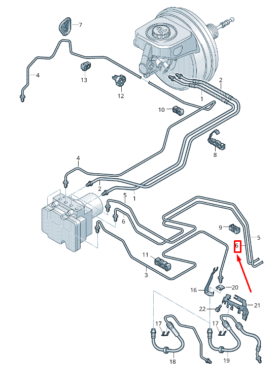 new audi a4 b9 brake pipe from hydraulics to brake hose 8w0614726ab original