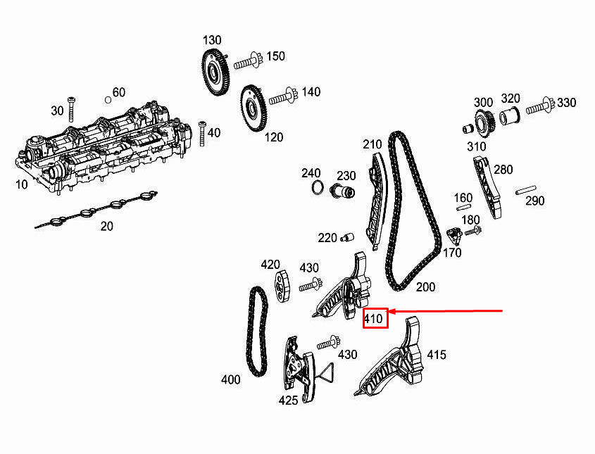 NEW MERCEDES-BENZ GLE W167 ENGINE CHAIN SLIDING RAIL A6540501801 ORIGINAL