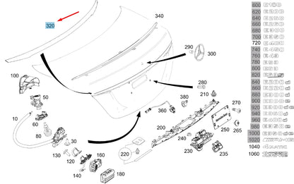 NEW MERCEDES-BENZ E W213 TRUNK LID TRIM STRIP A2137570000 ORIGINAL