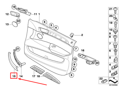 new bmw x5 e70 rear right pull strap trim cover 6970172 51416970172 original