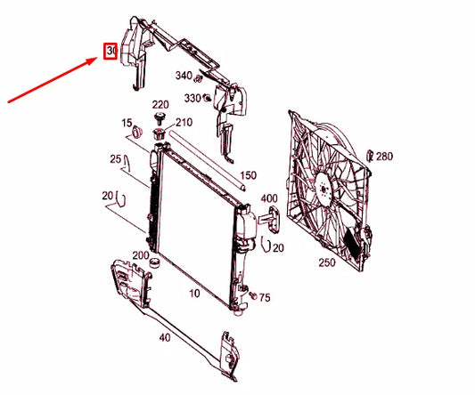 NEW MERCEDES-BENZ S W221 RADIATOR UPPER AIR DUCT A2215000816