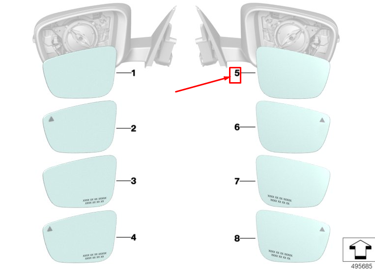 new bmw 3 g20 front right door mirror glass 51167955146 original