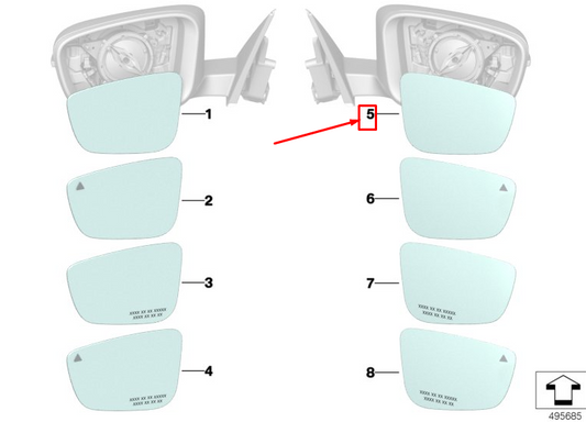 new bmw 3 g20 front right door mirror glass 51167955146 original