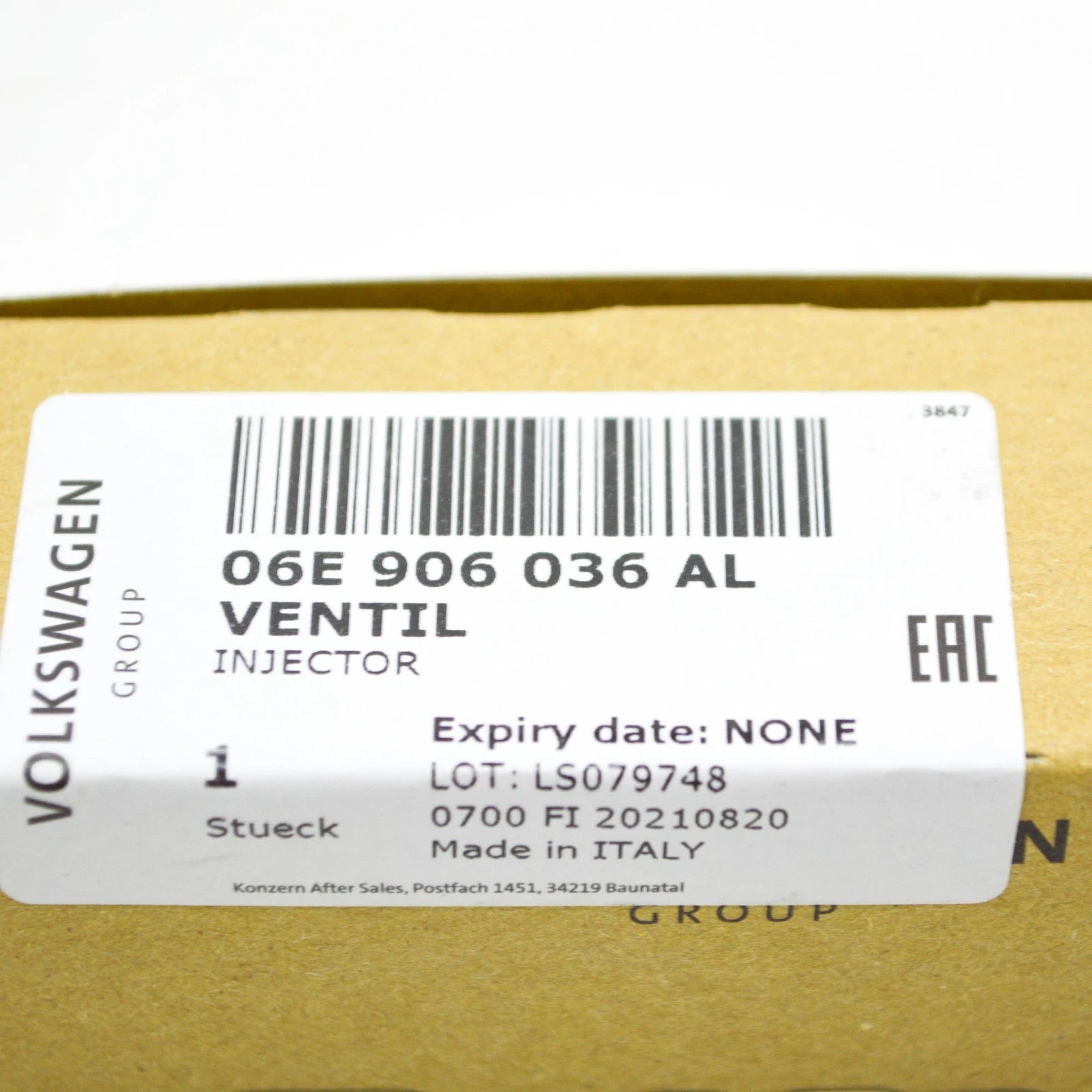 NEW AUDI A4 B9 FUEL INJECTOR 06E906036AL ORIGINAL