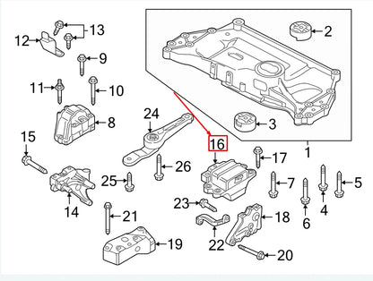 NEW VW BEETLE 5C LEFT ENGINE MOUNT 1K0199555CD ORIGINAL