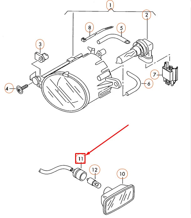 NEW AUDI A4 B6 WIRING HARNESS FOR SIDE LAMP 2 PIN 8D0971273