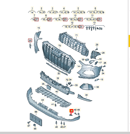 new audi q3 f3 sportback front bumper bracket 83a807997 original