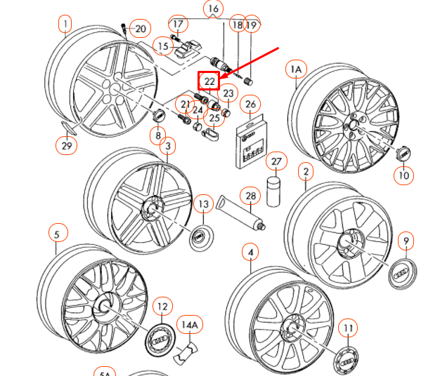 NEW AUDI A4 B7 WHEEL BOLT 4F0698139B819 ORIGINAL