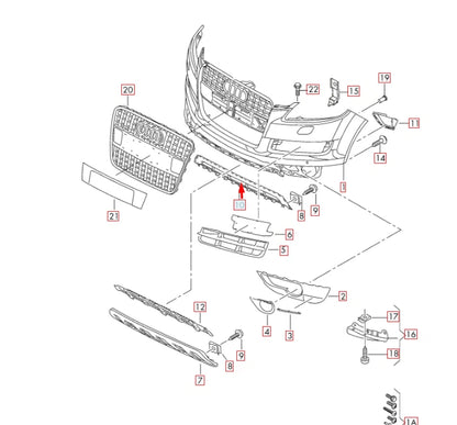 NEW AUDI Q7 4L FRONT BUMPER LOWER GRILLE 4L0807683C01C 2015