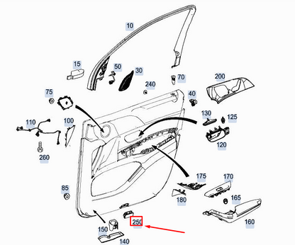 NEW MERCEDES-BENZ GLE W167 LOWER DOOR PANELING INTERIOR LAMP A0009064405