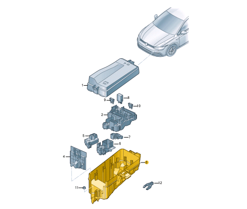 NEW VW GOLF MK8 CD1 FUSE BOX RELAY COVER HOUSING 5WA907361A ORIGINAL